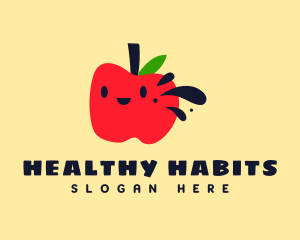 Cute Vegan Apple logo design