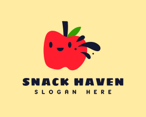 Cute Vegan Apple logo design