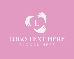 Public Relations - Hand Heart Letter logo design