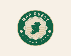 Ireland Map Geography logo design