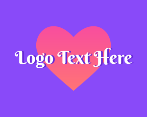 Dating App - Cursive Heart Valentine logo design