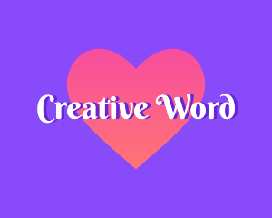 Word - Cursive Heart Valentine logo design