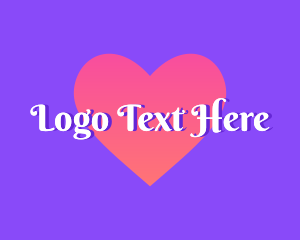 Word - Cursive Heart Valentine logo design