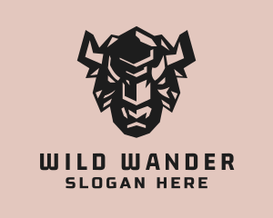 Geometric Wild Bison logo design