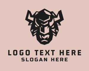 Steak - Geometric Wild Bison logo design