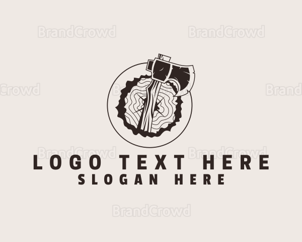 Wood Trunk Axe Logo