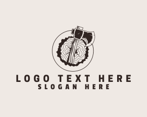 Engaved - Wood Trunk Axe logo design