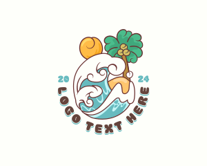 Tide - Wave Surfing Tropical logo design