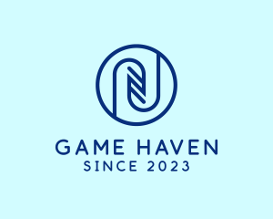 Modern - Blue Digital Letter N logo design
