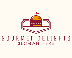 Hamburger Flag Diner logo design