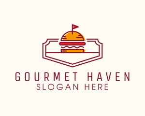 Hamburger Flag Diner logo design