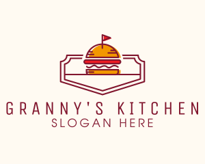 Hamburger Flag Diner logo design