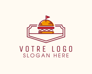 Snack - Hamburger Flag Diner logo design