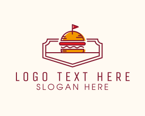 Retro - Hamburger Flag Diner logo design