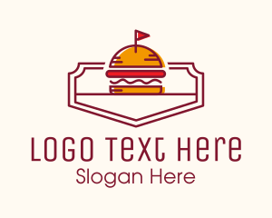 Diner - Hamburger Flag Diner logo design