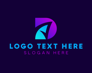 Negative Space - Media Creative Letter D logo design