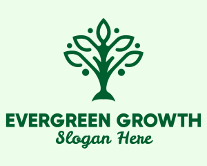 Growing - Green Nature Tree logo design