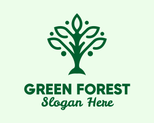 Green Nature Tree  logo design