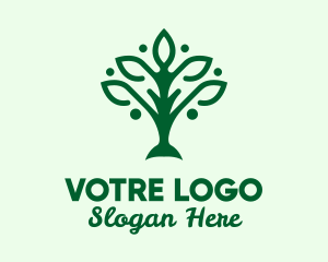 Green Nature Tree  logo design