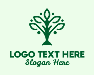 Growing - Green Nature Tree logo design