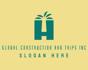 Palm Tree - Tropical Nature Letter H logo design