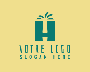 Tree Planting - Tropical Nature Letter H logo design