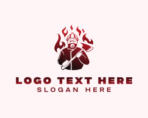 Firefighter - Firefighter Axe Rescue logo design