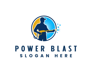 Janitorial Power Washer Cleaner logo design