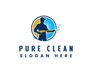 Janitorial Power Washer Cleaner logo design