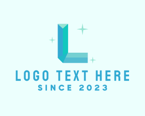 Glitter - Shiny Gem Letter L logo design