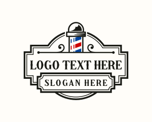 Hairstylist - Barber Pole Grooming logo design