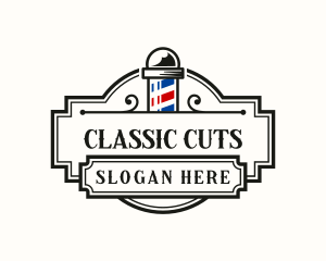 Barber - Barber Pole Grooming logo design