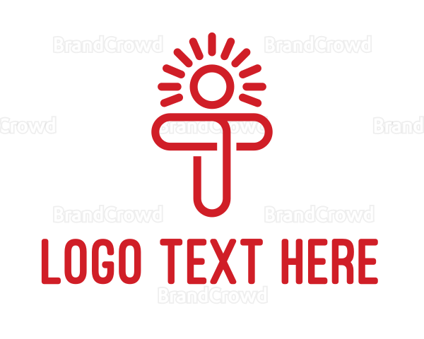 Modern Letter T Sun Logo