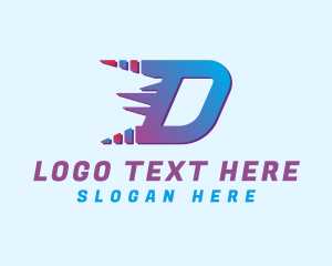Sprinting - Fast Gradient Letter D logo design