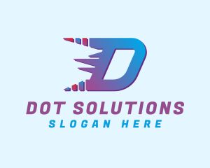 Fast Gradient Letter D logo design