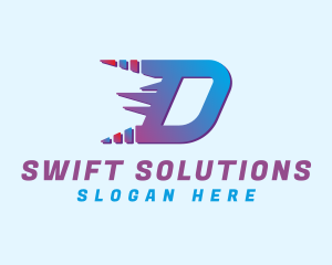 Speedy - Fast Gradient Letter D logo design