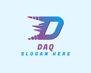 Dash - Fast Gradient Letter D logo design