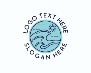 Ocean Beach Waves Logo