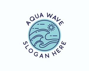 Ocean Beach Waves logo design