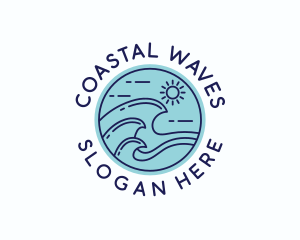 Ocean Beach Waves logo design