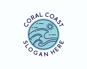 Ocean Beach Waves logo design