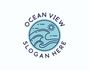 Ocean Beach Waves logo design