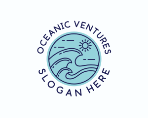 Ocean Beach Waves logo design