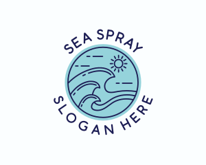 Ocean Beach Waves logo design