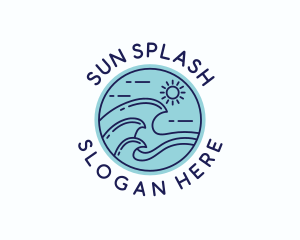 Ocean Beach Waves logo design