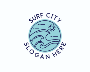 Ocean Beach Waves logo design