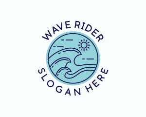 Ocean Beach Waves logo design