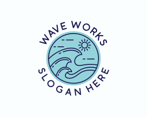 Ocean Beach Waves logo design