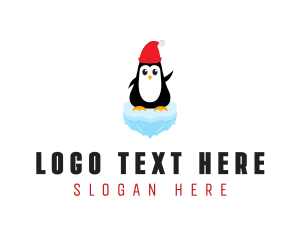 Iceberg - Ice Penguin Christmas logo design