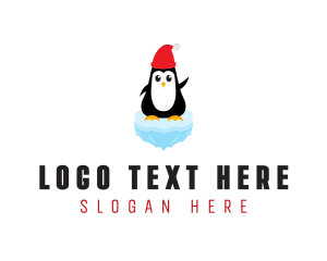 Ice Penguin Christmas Logo